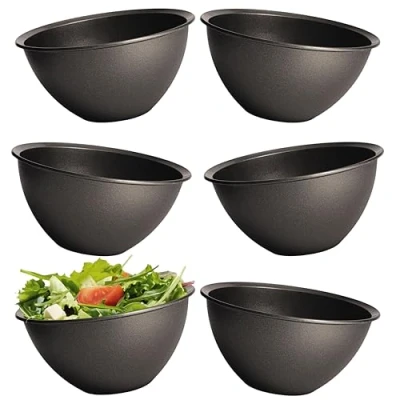 Imagen de Hausfelder juego de ensaladeras, 6 piezas tazones plástico sin BPA, ensaladera, para snacks, cereales (6 0,7L tapa)
