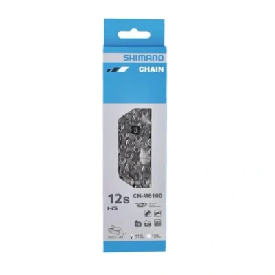 Imagen de SHIMANO Cadena 116 eslabones +QL CN M6100 12 Velocidades RECAMBIOS, Adultos Unisex, Gris, ESTANDAR
