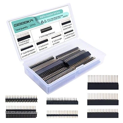 Imagen de GeeekPi 2 x 20 40 Pines apilables Hembra Header Kit para Raspberry Pi 4B/3B+/3B/2B/B+/A+/Zero (Zero W)/Jetson Nano/Tinker Board (7 especificaciones) (13 Piezas en Total)