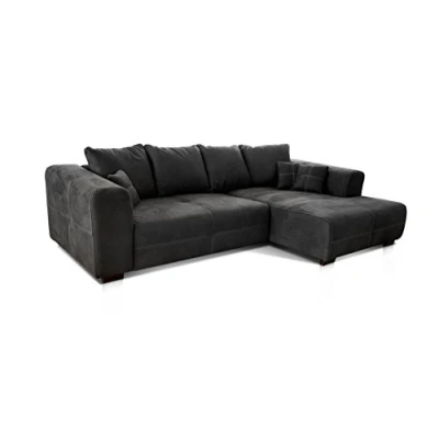 Imagen de CAVADORE Mavericco Sofá esquinero, Microfibra, Altara Nubuck Negro