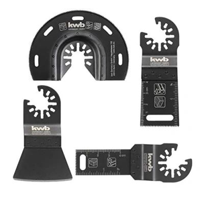 Imagen de Einhell Juego de 4 piezas para suelo e instalación multiherramientas (accesorios herramientas multifunción, 1 hoja sierra segmentaria BIM, 2 hojas inmersión HCS, rascador,