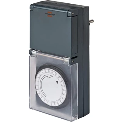 Imagen de Brennenstuhl temporizador MZ 44 / enchufe programable de mecánico (temporizador diario, protección IP44 para uso en exteriores, con contacto) negro