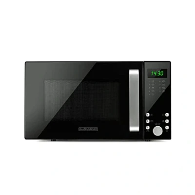 Imagen de BLACK+DECKER BXMZ900E Microondas Digital con Grill de 23L, 900W potencia y 1000W Grill, función descongelar, temporizador 95min, auto menú 9 recetas, negro