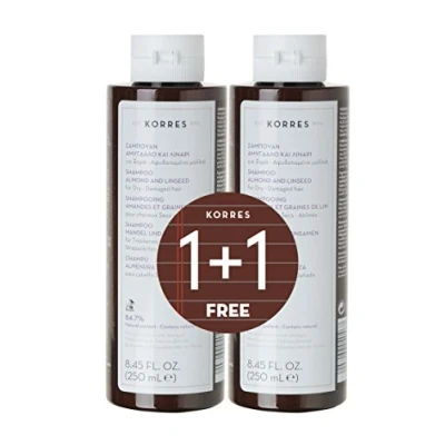 Imagen de Korres 1 + Set Almond y linseed Champú, 500 ml