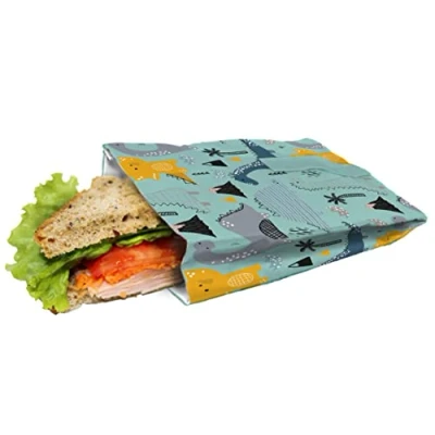 Imagen de NERTHUS FIH 884 Bolsa para Sandwich Reutilizable Dinosaurios, ecológica, Adaptable, facil de Limpiar y Apta Lavadora