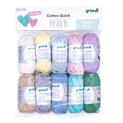 Imagen de Gründl lana Cotton Quick Mini Shades conjunto para tejer y ganchillo de 100% algodón 10 x 15 g, g /37 m, pastel