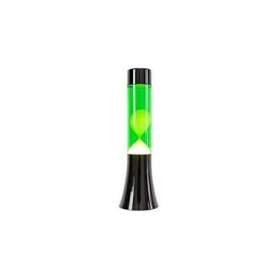 Imagen de Fisura Lámpara de lava verde. 30 cm con base negra, líquido verde y amarilla. efecto relajante. 9x9x30