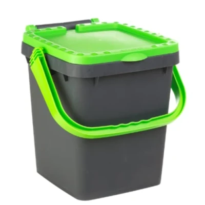 Imagen de Ecoplast Cubo de basura para recogida diferenciada, 20 litros, plástico reciclado, verde, 34,5 x cm, fabricado en Italia