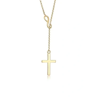 Imagen de Elli Collar para mujer con colgante de cruz en forma Y clásico plata ley 925