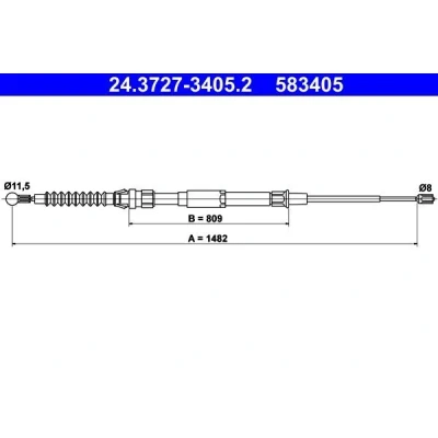 Imagen de ATE 24.3727 3405.2 Cable de Freno Mano 1482