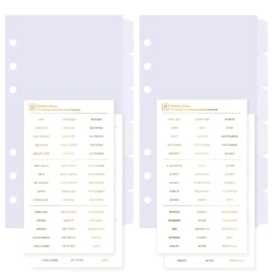 Imagen de DY.2ten 12 Hojas A6 Separadores Archivador 6 Anillas,Transparencia fichas de índice plástico,Índice Clasificaciones,Divisores Carpeta Anillo A6(17cm x 9.4cm)