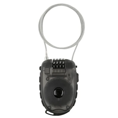 Imagen de M Wave 171023.0 Candado Retráctil, Unisex, Negro, 90 cm / 2.4 mm