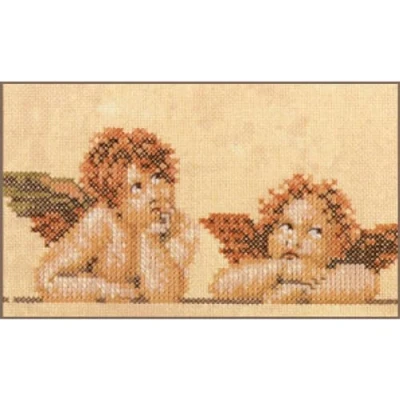 Imagen de Lanarte Zählmusterpackung 2 Engel Kit de Bordado, Algodón, Small