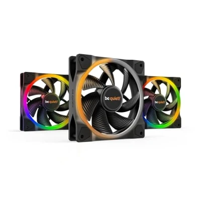 Imagen de be quiet! Light Wings 120mm PWM Triple Pack ventiladores, contiene 3 iluminación ARGB, muchos colores y efectos, 18 LEDs 7 aspas de ventilador optimizadas, gran flujo aire
