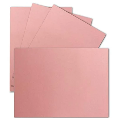 Imagen de 25 tarjetas individuales DIN A6 10,5 x 14,8 cm 240 g/m² rosa palo, cartón de arcilla, papel para manualidades, postales en blanco