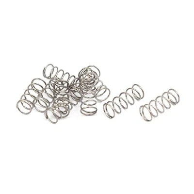 Imagen de sourcing map 0,5mm x 6mm 15mm 304 Inoxidable Acero Compresión Resorte Plateado Tono 10Uds
