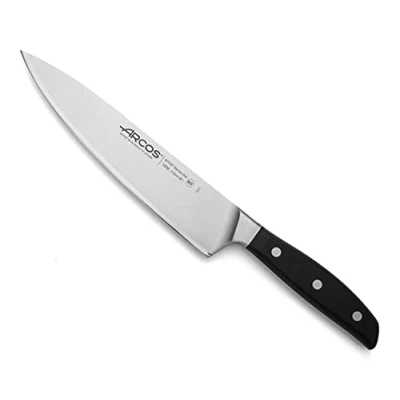 Imagen de Arcos Serie Manhattan Cuchillo Cocinero Hoja de Acero Inoxidable Forjado Nitrum 210 mm Mango Polioximetileno (POM) Color Negro Filo Seda