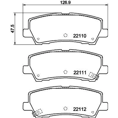 Imagen de HELLA 8DB 355 044 271 Juego de pastillas freno con avisador acústico desgaste accesorios FORD USA: Mustang Mk6 Coupé, Cabrio