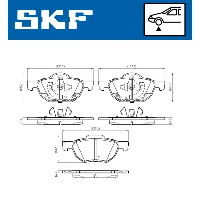 Imagen de SKF VKBP 80518 A Juego de pastillas freno con avisador acústico desgaste