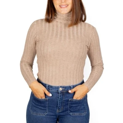 Imagen de Jersey de Punto Fino Cuello Alto para Mujer, Sueter Casual Manga Larga Invierno, Otoño, Talla M