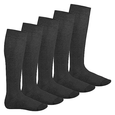 Imagen de Footstar Calcetines clásicos para hombre y mujer (5 pares), medias clásicas de algodón Everyday!, antracita, 39 42