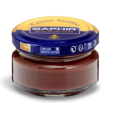 Imagen de SAPHIR Crème Surfine 50 ml Pommadier Crema para Nutrir y Suavizar los Cueros Lisos (Habano Medio 35)