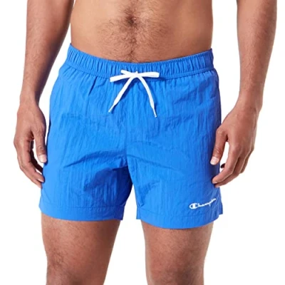 Imagen de Champion Legacy Beachshorts AC Small Logo Bañador para Hombre, Azul Cobalto, M