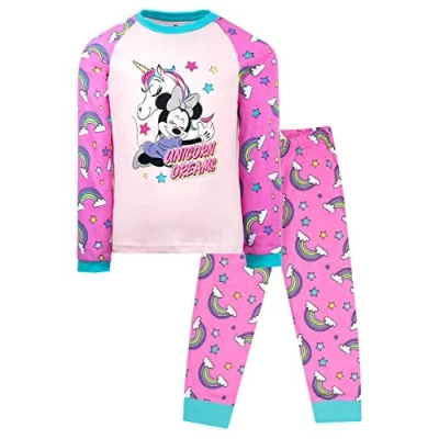 Imagen de Juego de Pijamas Oficial Minnie Mouse para Niñas Edad 3 8 años Pijama Unicorn Dreams Disfraz 100% Algodón Mercancía