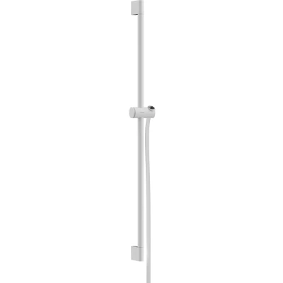 Imagen de hansgrohe Unica Pulsify S, barra de ducha, 65cm con flexo ducha Isiflex 160cm y soporte blanco mate