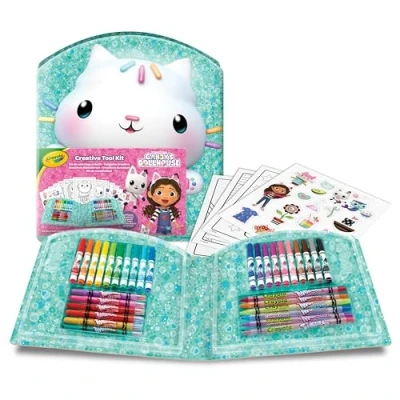 Imagen de CRAYOLA, Maletín Creativo la Casa de Muñecas Gabby, 40 Piezas con Rotuladores, Lápices Cera, Páginas para Colorear y Pegatinas, a partir 5 años, 04 2945