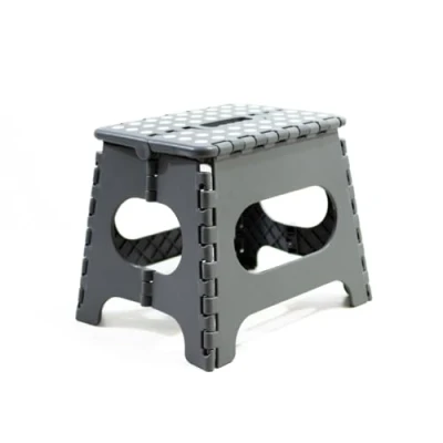 Imagen de Taburete Plegable Multiusos Avalon Fabricado en PVC Resistente y Duradero para hogar, Escuela o guardería, Color Gris, banqueta baño, Escalera pequeña (27 x 33 26,5 cm)