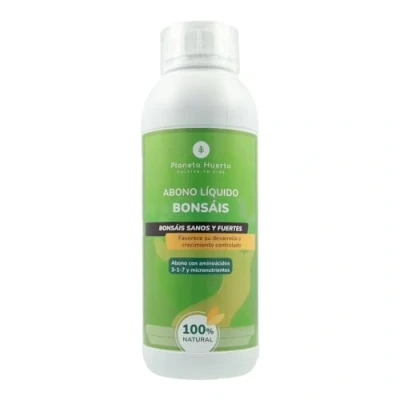 Imagen de PLANETA HUERTO Abono Líquido Bonsáis 1 Litro: Fertilizante Especializado Bonsai para el Desarrollo Controlado y Saludable de con Nutrición Completa