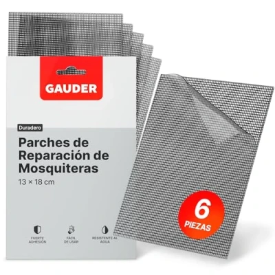 Imagen de Parches de Reparación Mosquitera GAUDER (130 x 180 mm) Reparar Mosquiteras para Puertas y Ventanas (6 Piezas)