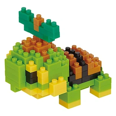 Imagen de BANDAI nanoblock Turtwig Pokemon Model Nanoblocks bloques de construcción rompecabezas para adultos y niños Kits modelo plástico con mini ladrillos son grandes regalos Pokémon niños,