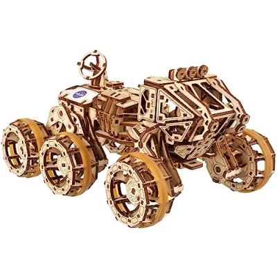 Imagen de UGEARS Mars Rover Tripulado Maqueta para Montar Adultos Puzzle 3D de Madera con Motor Resorte Coche Tracción 6x6 Entusiastas del Modelismo