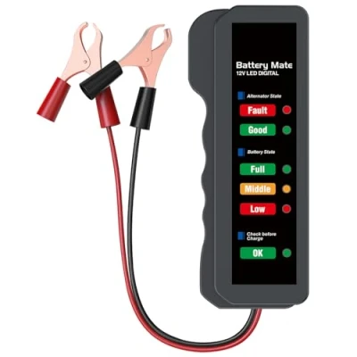Imagen de Comprobador de Batería 12V, Alternador Automotriz y el Sistema Carga la Batería, Indicación LED