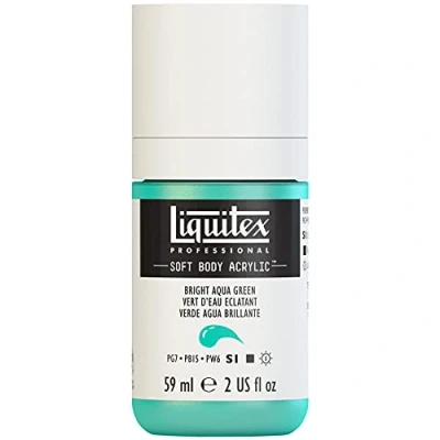 Imagen de Liquitex 1959660 Soft Body Pintura acrílica, color verde aguamarina brillante, botella dosificadora de 59 ml, ml