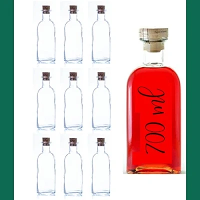 Imagen de ESENCIA ANDALUSI Botellas vacías de 700 ml Botella Vino Licor frasca Aceite vinagre Cristal, ml, Corcho (6 Unidades)
