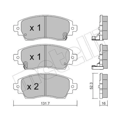 Imagen de Juego de pastillas METELLI 22 0750 0