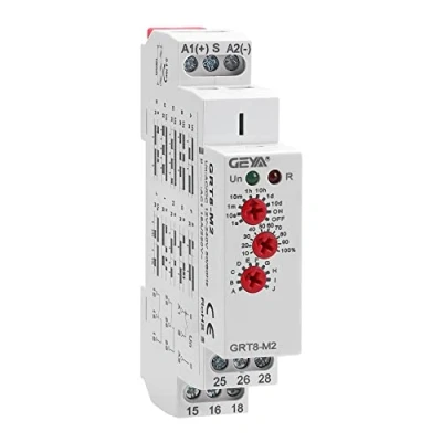 Imagen de GEYA Relé de tiempo multifunción 16A 10 opciones función AC/DC12V 240V 2Contactos control (GRT8 M2,AC/DC12V 240V)