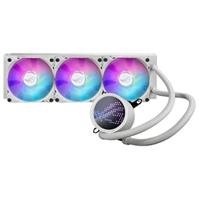 Imagen de Asus ROG Ryuo III 360 ARGB White Edition Cooler CPU Todo en Uno, Radiador de 400 mm, Asetek 8th Gen, 3 Ranuras para Ventiladores 120 LED Anime Matrix, Intel LGA 1700, 115x, 1200 y AMD AM4, AM5