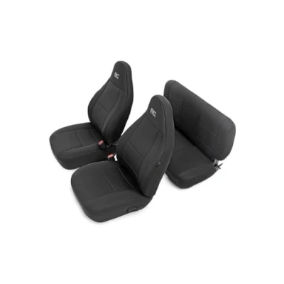 Imagen de Rough Country Fundas de Asiento Neopreno para Jeep Wrangler TJ 91000 1997 2002, Color Negro