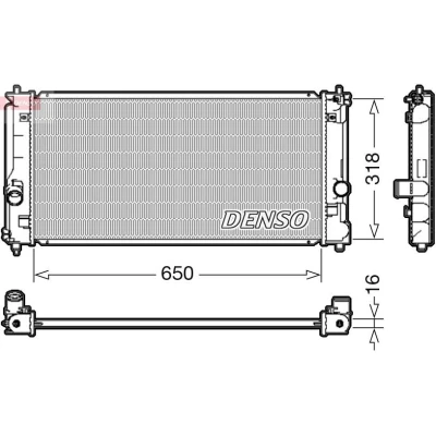 Imagen de DENSO DRM50081 Radiador, refrigeración del motor 650 318 16 TOYOTA: MR2 III Cabrio