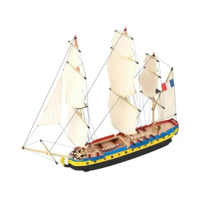 Imagen de Artesanía Latina Maqueta de Barco en Madera Easy Kit Fragata Francesa, Hermione La Fayette Modelo 17000, Escala 1:160 Maquetas para Montar Nivel Principiante