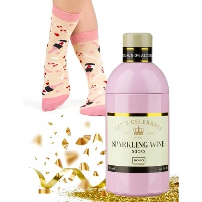 Imagen de soxo Bebidas Calcetines Mujer Divertidos Algodon Socks Regalos Originales Regalo Colores 35 40 Sparkling Wine 1 Par