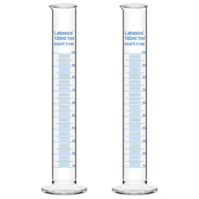 Imagen de Labasics 2 Pack 100 ml Vidrio de Borosilicato Cilindro Graduado Medición