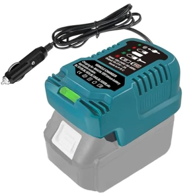 Imagen de TPDL cargador de coche para Makita 18 V batería con indicador LED, repuesto BL1860 BL1850 BL1840 BL1830 BL1815
