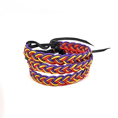 Imagen de Vendopoli Pack 3 Pulseras Bandera Republicana Republica Trenzadas Talla Unica Adaptable Pulsera realizada en cuero e hilo