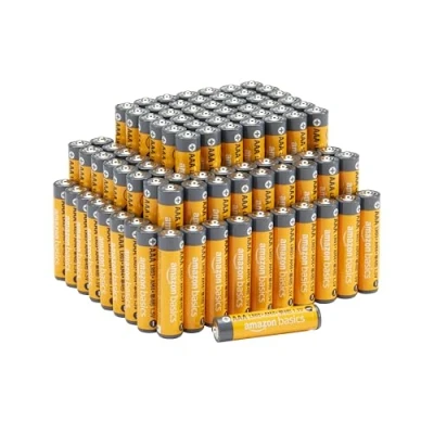 Imagen de Amazon Basics Pilas Alcalina AAA de 1,5 voltios, gama Performance, Paquete 100 (el aspecto puede variar)