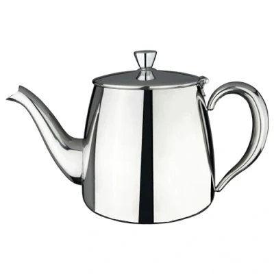 Imagen de Tetera Premium Café Olé, Acero Inoxidable 18/10, Pulido Espejo, 1360ml, Asas Huecas Stay Cool, Pico Vertedor Perfecto, Plateado